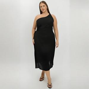 Abbigliamento donna su misura <span class=keywords><strong>abiti</strong></span> estivi in lino di cotone asimmetrico monospalla have Back <span class=keywords><strong>abiti</strong></span> <span class=keywords><strong>taglie</strong></span> <span class=keywords><strong>forti</strong></span> per le donne - Product Image 1