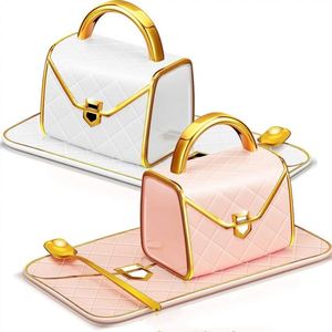 Tasse à café et à thé de luxe colorée pour le petit-déjeuner, tasse créative en céramique Kawaii en forme de sac à main avec soucoupe et cuillère - Product Image 1