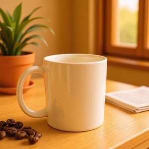 <b>Ceramic</b> <b>Cup</b> Beige 301-400ml Screen Printing For Gifts - Product Image 3