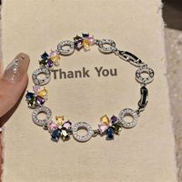 Bracelet en cristal en forme de fleur d'été, bijoux en argent et zircon