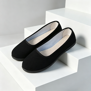 Chaussures plates décontractées pour femmes, à enfiler, bout rond, intérieur en coton, pour la marche en extérieur, la maison, le bureau, usage quotidien - Product Image 1