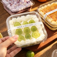 Boîte d'emballage en plastique PET transparente carrée de 1 mm d'épaisseur pour gâteau au tiramisu mousse
