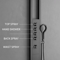 Panneau de douche mural en laiton multifonctionnel avec cascade et pluie, grand système de douche LED, design moderne et luxueux