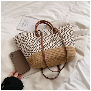 休闲编织单肩包女<span class=keywords><strong>2026</strong></span>春夏大容量沙滩旅行女包女单肩包 - Product Image 5