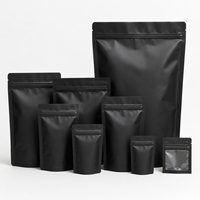 Sachet Doypack Premium Personnalisé Imprimé Noir Mat Doux au Toucher Refermable avec Fermeture Éclair pour Cartes à Collectionner et Électronique – Pochette Autoportante