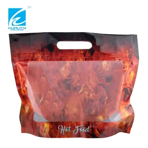 Printing Logo Laminated Microwavable Plastic Food Bag Stand Up Zipper Plastic Bag For Roast Chicken