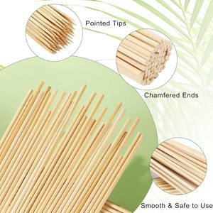 Brochetas de Bambú Natural Reutilizables para Principiantes, de 12 Pulgadas o 30 cm con 4 mm de Diámetro, para Asar Frutas, Cócteles, Kababs y Aperitivos - Product Image 3
