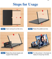 3D HD Plastic Phone Screen Magnifier & Amplifier with Extendable Stand 10 Inches