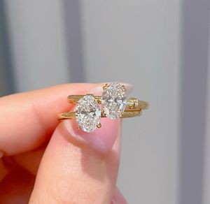 Xinfly 18K Solid Real Gold Trendy D VS1 1CT <b>Solitaire</b> IGI Lab Grown Diamond Oval Cut <b>Ring</b> for Wedding Engagement - Product Image 3