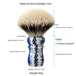 Pinceau à raser ZY Silvertip en poils <span class=keywords><strong>de</strong></span> <span class=keywords><strong>blaireau</strong></span> 24 mm avec manche en résine, pour homme, pour <span class=keywords><strong>rasage</strong></span> humide, mousse à raser, outil <span class=keywords><strong>de</strong></span> toilettage, soin <span class=keywords><strong>de</strong></span> la barbe, style <span class=keywords><strong>haut</strong></span> <span class=keywords><strong>de</strong></span> <span class=keywords><strong>gamme</strong></span> - Product Image 6