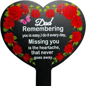 Marcador Conmemorativo de Metal para Cementerio, Placa Personalizada en Forma de Corazón - Product Image 2