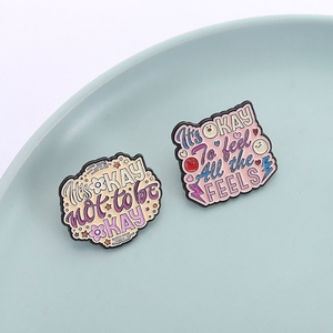 C'est <span class=keywords><strong>OK</strong></span> de ne pas être <span class=keywords><strong>OK</strong></span> épingles en émail personnalisé positif inspirant encouragé Badges revers broche bijoux accessoires cadeau pour un ami - Product Image 1