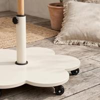 JH-Mech Support de parasol en acier moderne en forme de fleur, 6 pièces, avec roues de 25 kg, stable au vent, pour jardin, cour et plage, forme personnalisée
