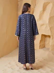 <span class=keywords><strong>Abbigliamento</strong></span> musulmano islamico abito in Mesh floreale abito in tinta unita 2 pezzi Casual set per autunno non tessuto per Dubai arabo Marocco - Product Image 5