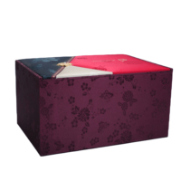 Boîte de rangement haut de gamme en brocart violet avec couvercle, emballage de luxe personnalisé en gros pour collection de thé et bijoux