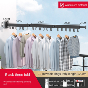 Stendibiancheria Pieghevole da Parete Retrattile <span class=keywords><strong>Salvaspazio</strong></span> per Casa e Lavanderia - Product Image 6