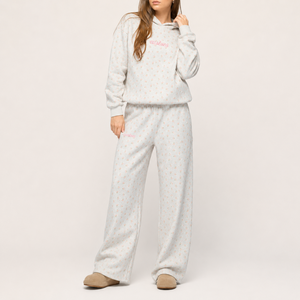 Ensemble de survêtement décontracté 2 pièces pour femme, imprimé, avec <span class=keywords><strong>sweat</strong></span> à <span class=keywords><strong>capuche</strong></span> <span class=keywords><strong>oversize</strong></span> et pantalon de jogging large en coton brodé, style streetwear - Product Image 2
