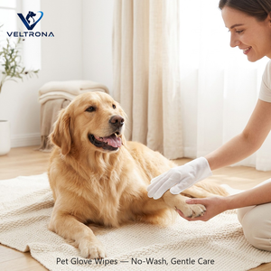 Haustier-Reinigungshandschuhe ohne Waschen und Spülen für Hunde und Katzen, Hypoallergen, Parfümfrei, Sicher zum Lecken, 6er-Pack, Tragbare Pflegehandschuhe - Product Image 2