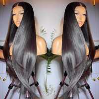 Peluca de Cabello Brasileño Virgen con Encaje Transparente HD, Cutícula Alineada, 100% Sin Pegamento, con Cabello de Bebé para Mujeres Negras