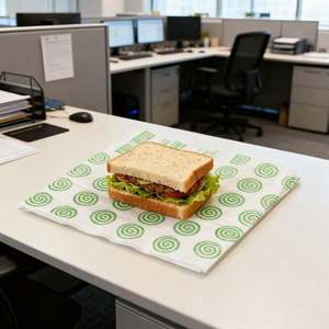 Papel para Hamburguesas Antigrasa, Papel para Sándwiches de Grado Alimenticio, Papel Encerado, Logotipo Personalizado, Papel para Hornear, Cocina, Rollo de Pollo - Product Image 1