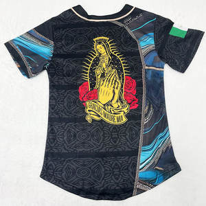 เสื้อเจอร์ซีย์เม็กซิโกแบบกำหนดเอง พระแม่มารี พระแม่แห่งกัวดาลูป ซาน จูดาส ทาเดโอ พระเยซูเม็กซิกัน เสื้อซอฟต์บอล เบสบอล - Product Image 2
