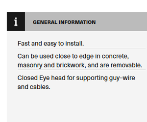 Vis à œil M12x75mm, vis d'ancrage, tête hexagonale, rondelle, pointe diamantée, vis à béton, vis à <span class=keywords><strong>maçonnerie</strong></span>, vis à béton avec œil - Product Image 4