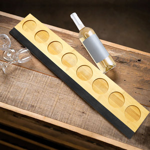 Tre bia Sampler Khay 8 khe cắm bắn rượu vang khay thủy tinh lưu trữ đứng chủ Whiskey bắn kính chủ khay với bảng đen - Product Image 4