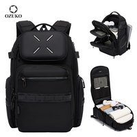 Ozuko 9918 Tas Ransel Komuter untuk Pria, Tas Perjalanan Bisnis Tahan Air dengan Kompartemen Laptop, Tas Kantor Anti Maling