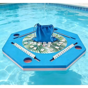 Mobiele schaakkaartentafel drijfvermogen tafel waterdichte EVA schuim mahjongtafel voor zwembad jacuzzi poker domino's speltafel - Product Image 6