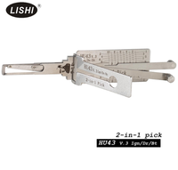 Lishi HU43 2-in-1 Alat Pembuka & Dekoder Kunci Otomatis untuk Chrysler/Dodge/Jeep Bahan Stainless Steel Universal untuk Penggunaan Ahli Kunci Profesional