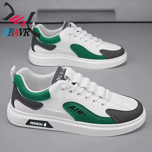 Zapatillas Deportivas de Hombre con Suela Gruesa y Parte Superior de Microfibra Blanca, Estilo Otoñal, a la Moda, Casuales, que Aumentan la Estatura - Product Image 1