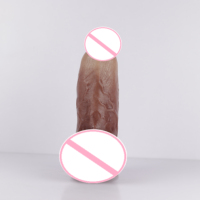 Realistischer Silikon-Dildo mit Stoßfunktion und 7 Geschwindigkeitsmodi, Weicher Kabelloser Vibrator mit Fernbedienung