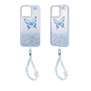 OEM TPU + PC đa-màu long lanh bướm sơn Epoxy + dầu bóng trường hợp điện thoại với chuỗi Bìa trường hợp fundas bảo vệ trường hợp - Product Image 6