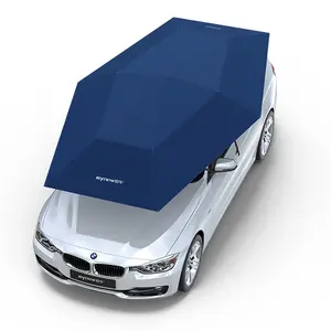 נייד מתקפל חיצוני חצי אוטומטי 4.2m 4.6m רכב שמשיה צל גג כיסוי אוטומטי מכונית מטריות עם שלט רחוק
