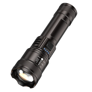 USB Rechargeable Telescopic Zoom Lantern White Strong Light Long Range Flashlight Outdoor Charging Patrol Flashlight