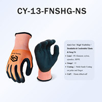 Gants de travail CY Factory en nitrile résistants aux coupures, haute visibilité, avec revêtement en nitrile sablé, pour la sécurité, vente en gros