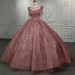 9962 New Custom Luxury Elegant Romantic Applique Ball Gown <b>Long</b> <b>Sleeve</b> <b>Prom</b> <b>Dress</b> - Product Image 2