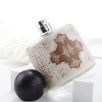 Flacon de parfum vide en verre de forme cylindrique de 30 ml et 50 ml avec couvercle globe doré