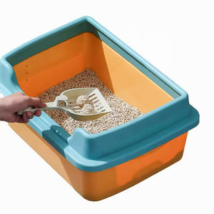 Caja de arena para gatos de nuevo diseño, caja de arena de limpieza, caja de arena de plástico extra grande antisalpicaduras para gatos, bandeja de lados altos, caja de arena de manejo más fácil - Product Image 2