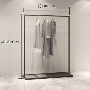 <span class=keywords><strong>Tienda</strong></span> <span class=keywords><strong>de</strong></span> ropa revestimiento negro Metal colgante <span class=keywords><strong>de</strong></span> tela <span class=keywords><strong>de</strong></span> visualización bastidores soporte venta al por menor ropa Rack - Product Image 2