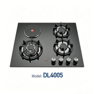 Table <span class=keywords><strong>de</strong></span> cuisson encastrable à gaz et électrique 4 feux (3 gaz, 1 vitrocéramique) avec allumage électrique à piles <span class=keywords><strong>pour</strong></span> usage domestique - Product Image 5