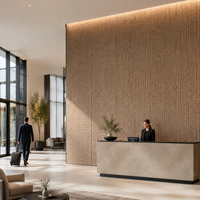 Panneau mural flexible aspect bois de hêtre, revêtement décoratif en céramique souple texture bois pour mur d'accentuation d'hôtel, villa, spa