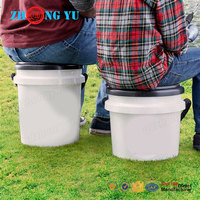 5 gallons Camping en plein air appâts vivants pêche leurre seau marin bateau soin nettoyage seau d'eau en plastique avec corde Haddle
