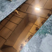Panneaux muraux en PET effet miroir 3D en charbon de bambou, faciles à installer pour les projets de design d'intérieur, pour une ambiance luxueuse.