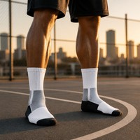 Chaussettes de sport personnalisées avec logo et couleurs de club, chaussettes de basket-ball montantes avec soutien de la voûte plantaire pour joueurs de sports d'équipe - Vente en gros