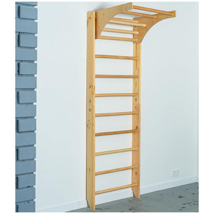 Échelle de gymnastique en bois suédoise moderne avec logo personnalisé pour chambre et salle de bain, réglable, pour adultes et enfants, fitness - Product Image 1
