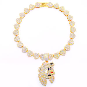 Set di Collana e Bracciale con Ciondolo a Forma di <span class=keywords><strong>Cuore</strong></span> 'Trust No One' Placcato Oro Rosa in Lega di Zinco Resistente - Product Image 1