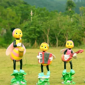 โรงงานที่กำหนดเองเรซิ่นเครื่องประดับ<span class=keywords><strong>โบราณ</strong></span>ไฟเบอร์กลาสสวนสัตว์ประติมากรรมผึ้งกวางม้ารูปปั้น - Product Image 1