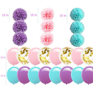 Ensemble de guirlandes en papier pailleté Nicro, <span class=keywords><strong>décoration</strong></span> de fête d'<span class=keywords><strong>anniversaire</strong></span> ou de baby shower sur le thème de la <span class=keywords><strong>sirène</strong></span>, couleur violette - Product Image 2