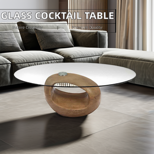 Giữa Thế Kỷ hiện đại kính đầu bảng cocktail với MgO hạt gỗ cơ sở đồ nội thất phòng khách giọng cuối bàn cà phê - Product Image 3